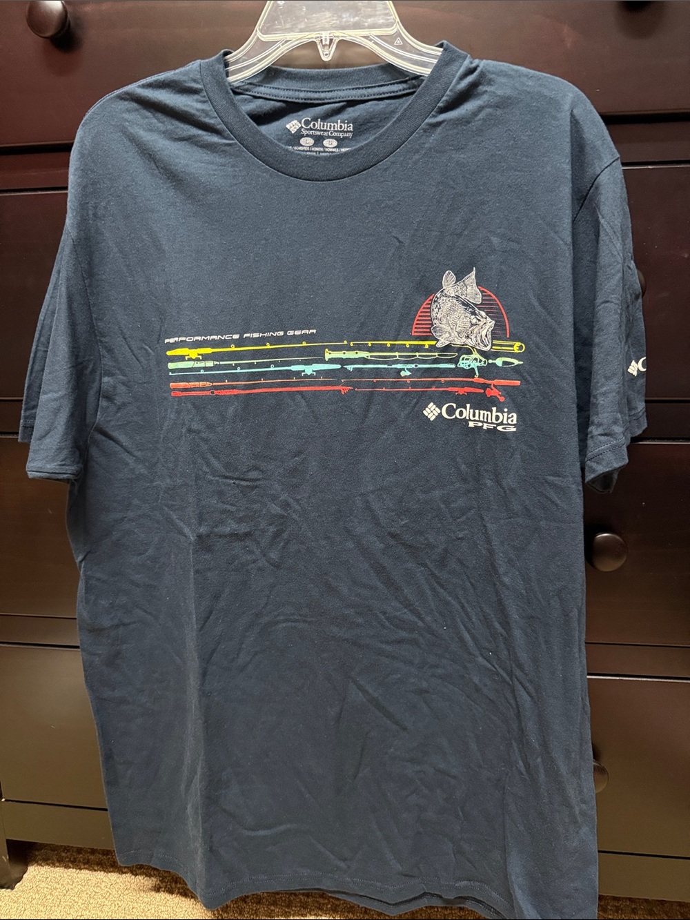 Columbia Navy Short-Sleeve Graphic Fishing Tee